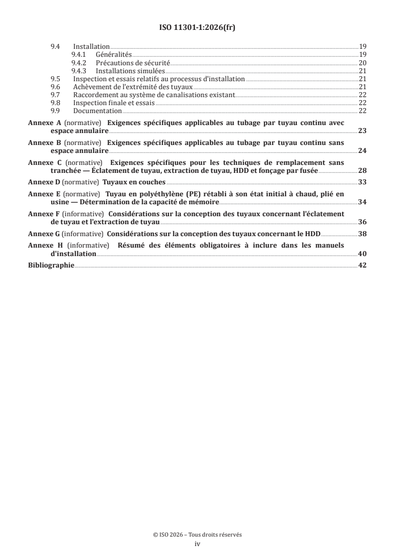 ISO 11301-1:2026 ISO 11301-1:2026 - Systèmes de canalisations pour la réhabilitation des réseaux de distribution de gaz enterrés — Partie 1: Matériau Polyéthylène (PE) - Page 4 preview