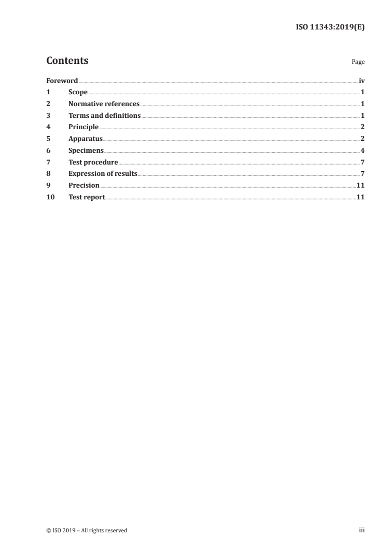 ISO 11343:2019 ISO 11343:2019 - Adhesives — Determination of dynamic resistance to cleavage of high-strength adhesive bonds under impact wedge conditions — Wedge impact method/7/2019 - Page 3 preview