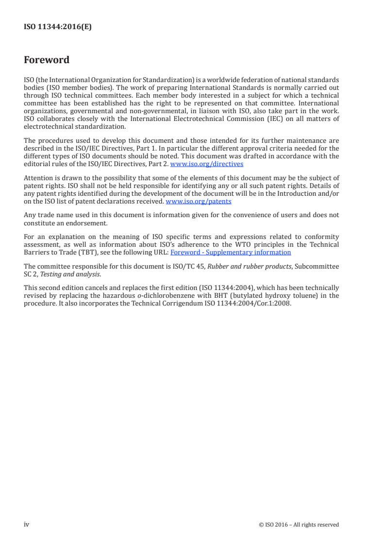 ISO 11344:2016 ISO 11344:2016 - Rubber, raw synthetic — Determination of the molecular-mass distribution of solution polymers by gel permeation chromatography/10/2016 - Page 4 preview