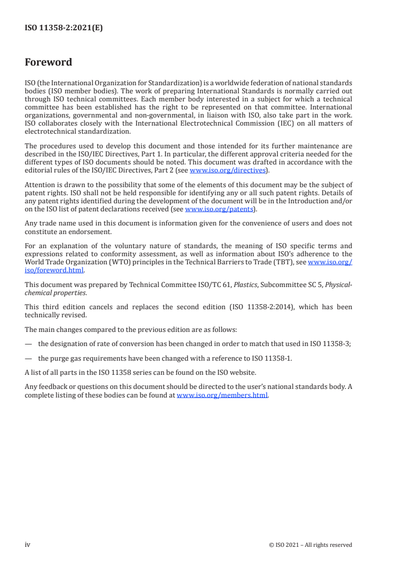 ISO 11358-2:2021 ISO 11358-2:2021 - Plastics — Thermogravimetry (TG) of polymers — Part 2: Determination of activation energy/29/2021 - Page 4 preview