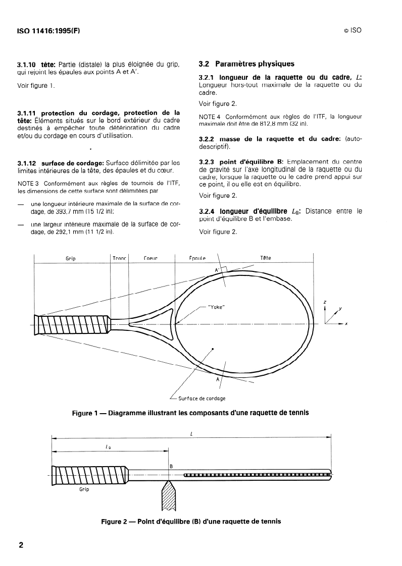 ISO 11416:1995 ISO 11416:1995 - Raquettes de tennis — Composants d'une raquette et paramètres physiques/1/1995 - Page 4 preview
