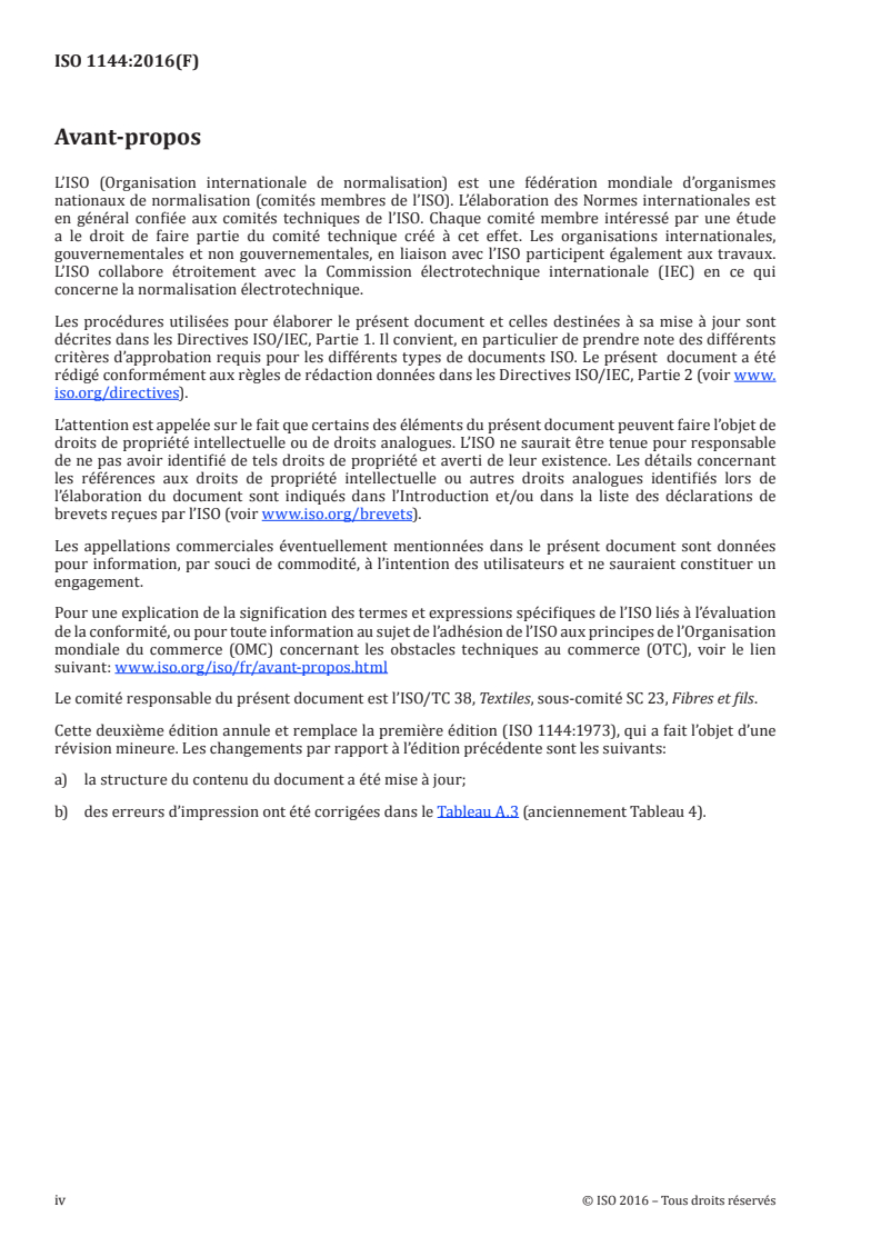 ISO 1144:2016 ISO 1144:2016 - Textiles — Système universel de désignation de la masse linéique (système Tex)/14/2016 - Page 4 preview