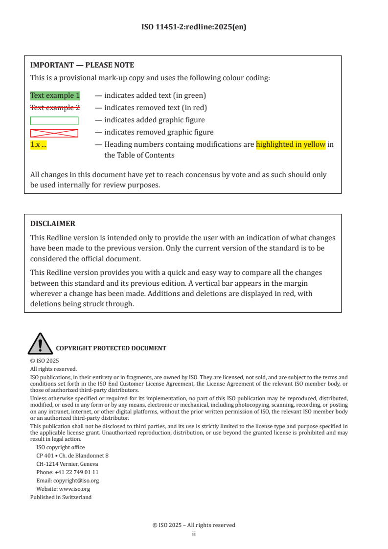 REDLINE ISO 11451-2:2025 - Road vehicles — Vehicle test methods for electrical disturbances from narrowband radiated electromagnetic energy — Part 2: Off-vehicle radiation sources
Released:13. 06. 2025