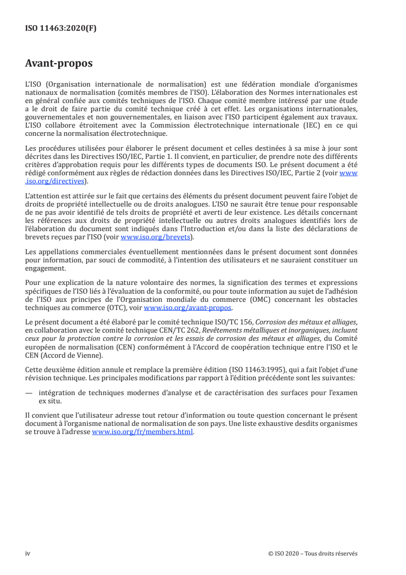 ISO 11463:2020 ISO 11463:2020 - Corrosion des métaux et alliages — Lignes directrices pour l’évaluation de la corrosion par piqûres/6/2020 - Page 4 preview