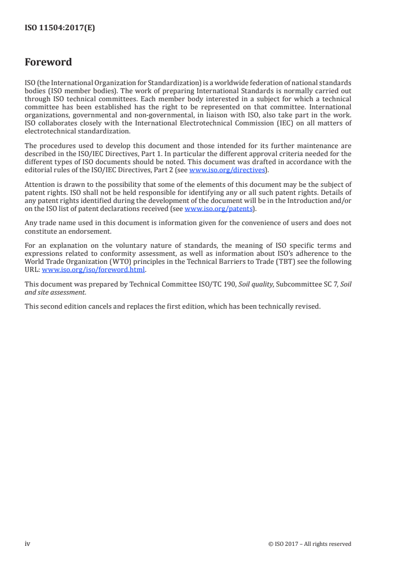 ISO 11504:2017 ISO 11504:2017 - Soil quality — Assessment of impact from soil contaminated with petroleum hydrocarbons/28/2017 - Page 4 preview