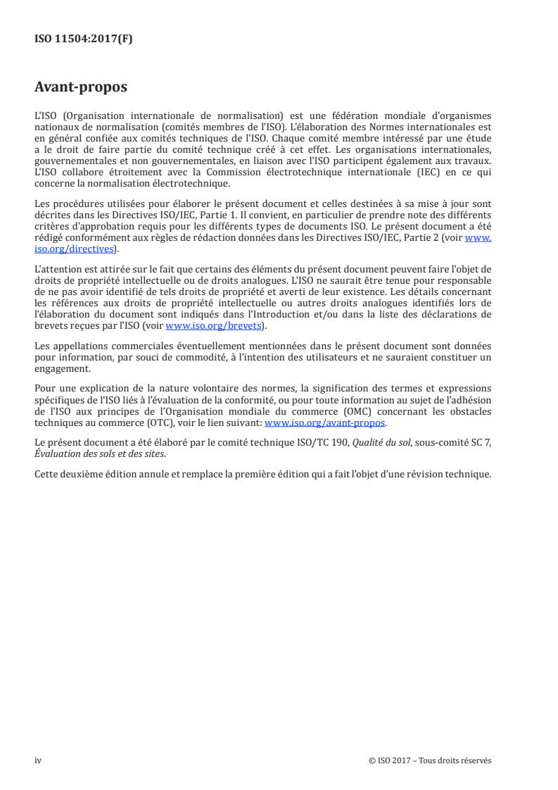 ISO 11504:2017 ISO 11504:2017 - Qualité du sol — Évaluation de l'impact du sol contaminé avec des hydrocarbures pétroliers/22/2017 - Page 4 preview