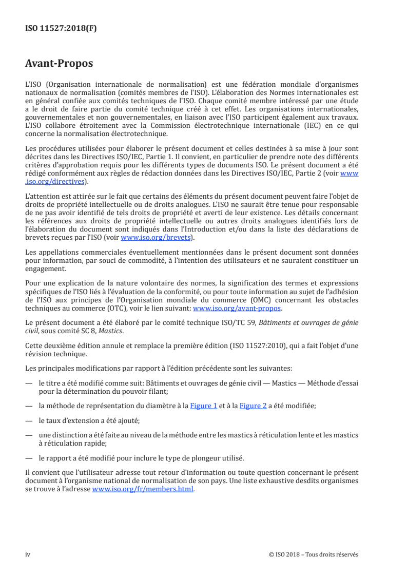 ISO 11527:2018 ISO 11527:2018 - Bâtiments et ouvrages de génie civil — Mastics — Méthode d'essai pour la détermination du pouvoir filant/12/2018 - Page 4 preview