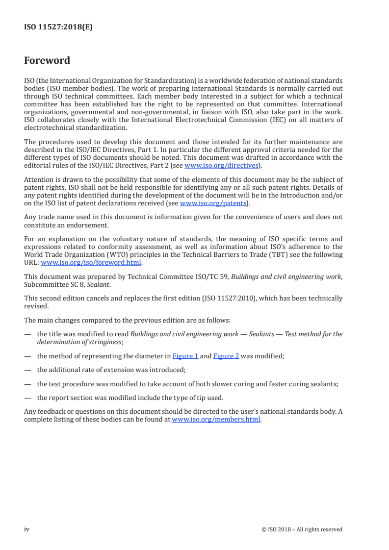 ISO 11527:2018 ISO 11527:2018 - Buildings and civil engineering works — Sealants — Test method for the determination of stringiness/12/2018 - Page 4 preview