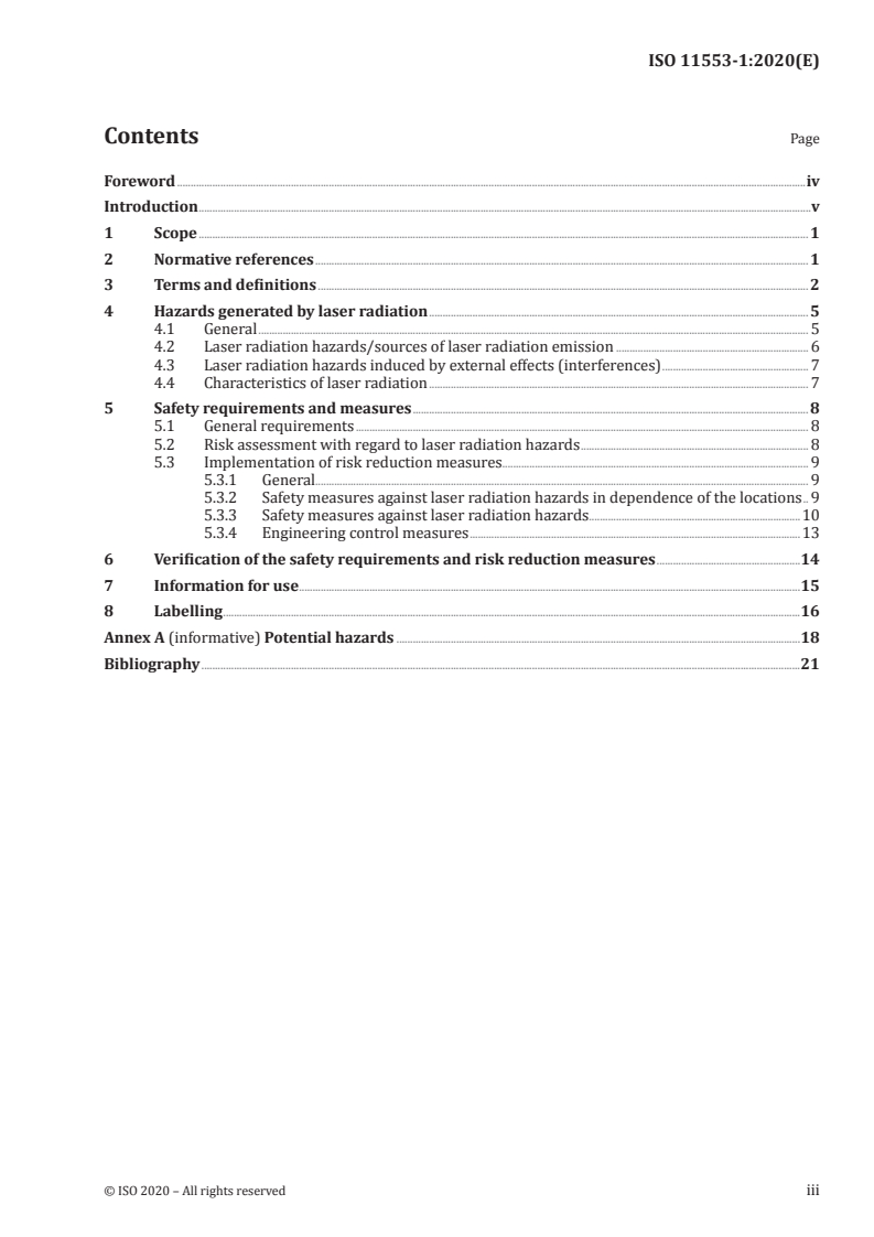 ISO 11553-1:2020 ISO 11553-1:2020 - Safety of machinery — Laser processing machines — Part 1: Laser safety requirements/2/2020 - Page 3 preview