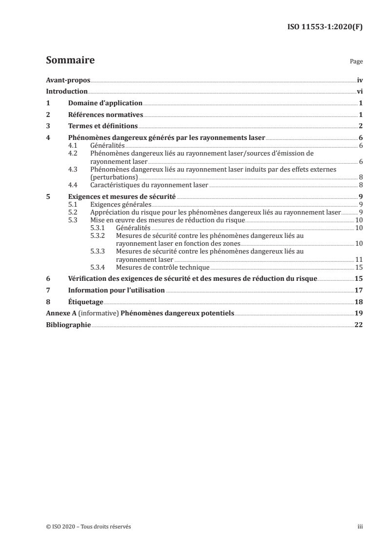 ISO 11553-1:2020 ISO 11553-1:2020 - Sécurité des machines — Machines à laser — Partie 1: Exigences de sécurité laser/2/2020 - Page 3 preview