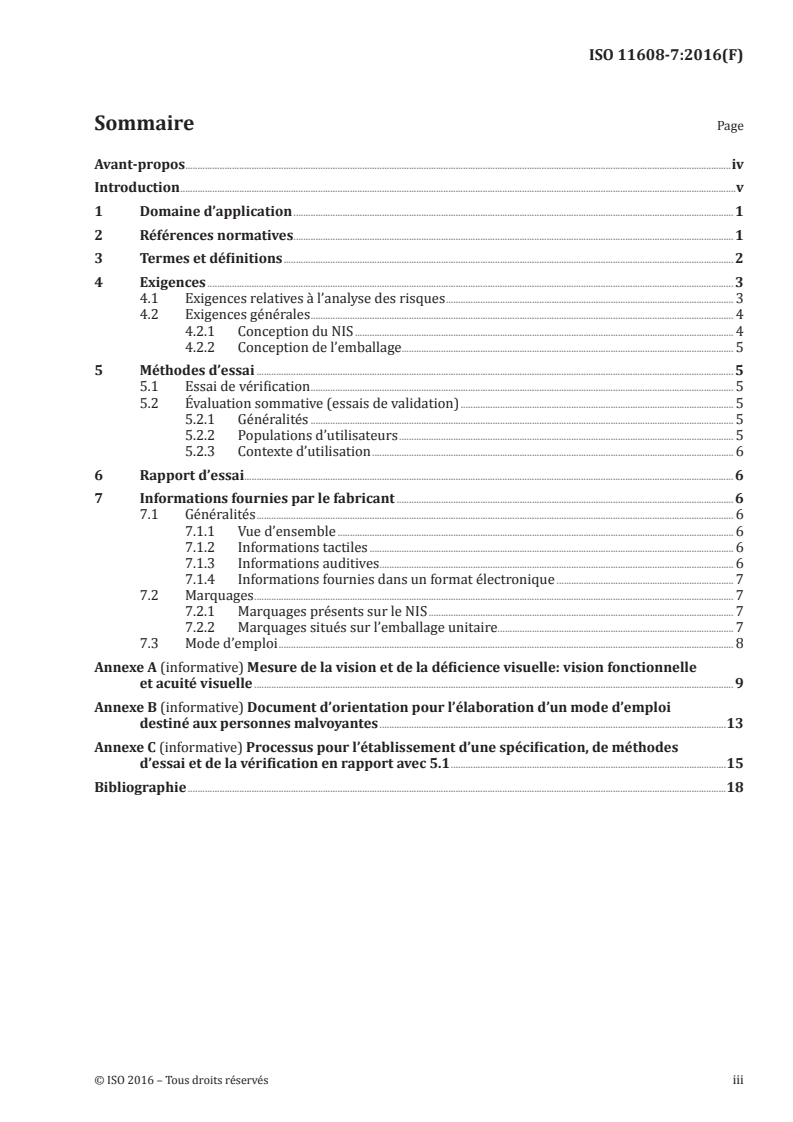 ISO 11608-7:2016 ISO 11608-7:2016 - Systèmes d'injection à aiguille pour usage médical — Exigences et méthodes d'essai — Partie 7: Accessibilité pour les personnes malvoyantes/29/2016 - Page 3 preview