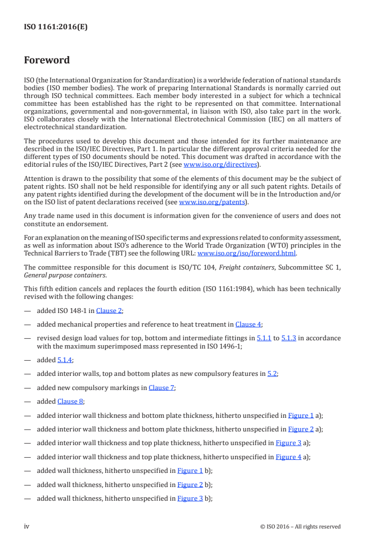 ISO 1161:2016 ISO 1161:2016 - Series 1 freight containers — Corner and intermediate fittings — Specifications/11/2016 - Page 4 preview