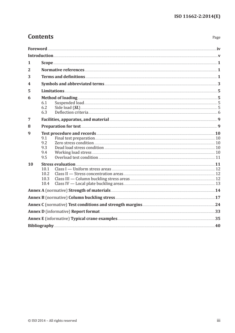 ISO 11662-2:2014 ISO 11662-2:2014 - Mobile cranes — Experimental determination of crane performance — Part 2: Structural competence under static loading/30/2014 - Page 3 preview