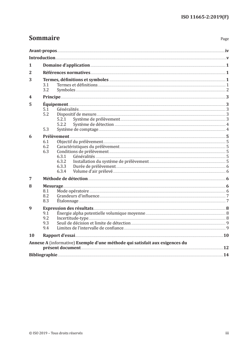 ISO 11665-2:2019 ISO 11665-2:2019 - Mesurage de la radioactivité dans l'environnement — Air: radon 222 — Partie 2: Méthode de mesure intégrée pour la détermination de l'énergie alpha potentielle volumique moyenne de ses descendants à vie courte
Released:9/4/2019 - Page 3 preview