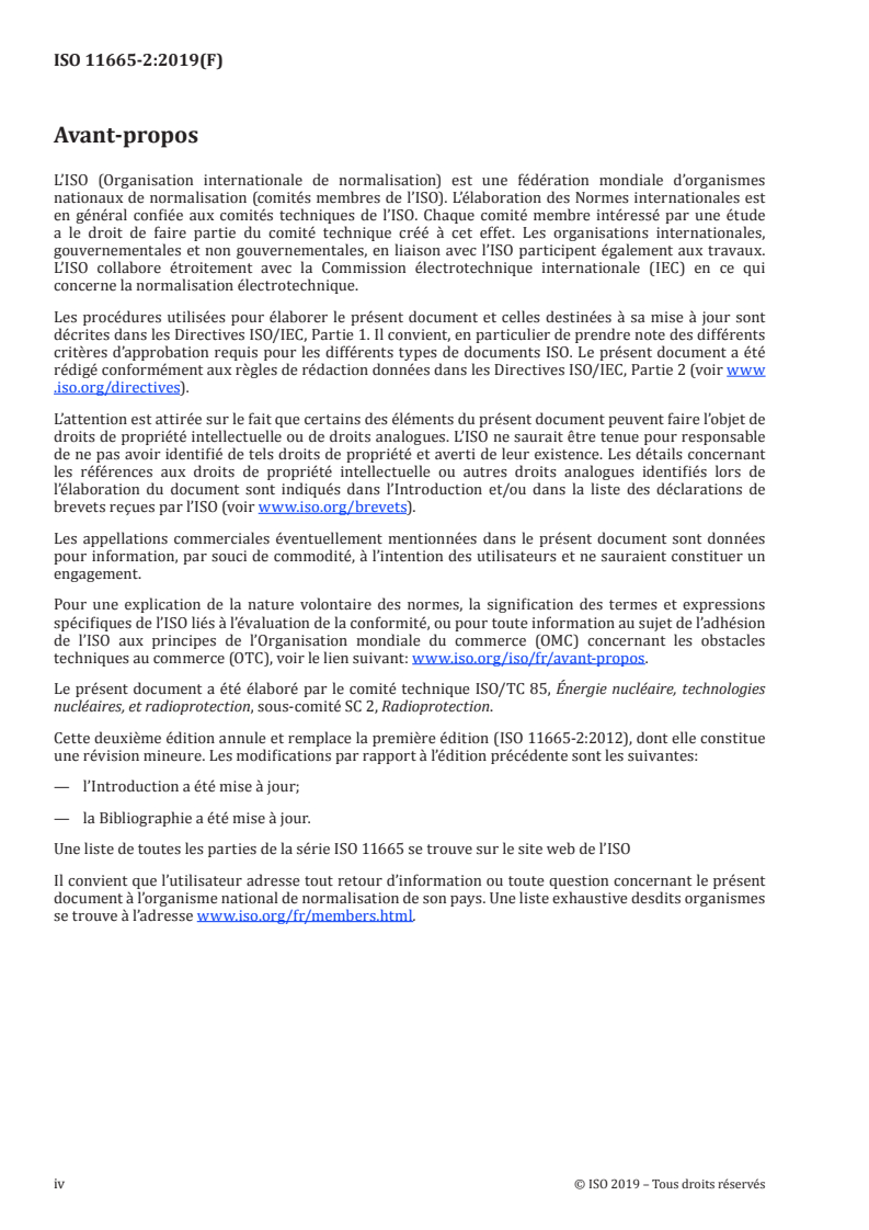 ISO 11665-2:2019 ISO 11665-2:2019 - Mesurage de la radioactivité dans l'environnement — Air: radon 222 — Partie 2: Méthode de mesure intégrée pour la détermination de l'énergie alpha potentielle volumique moyenne de ses descendants à vie courte
Released:9/4/2019 - Page 4 preview