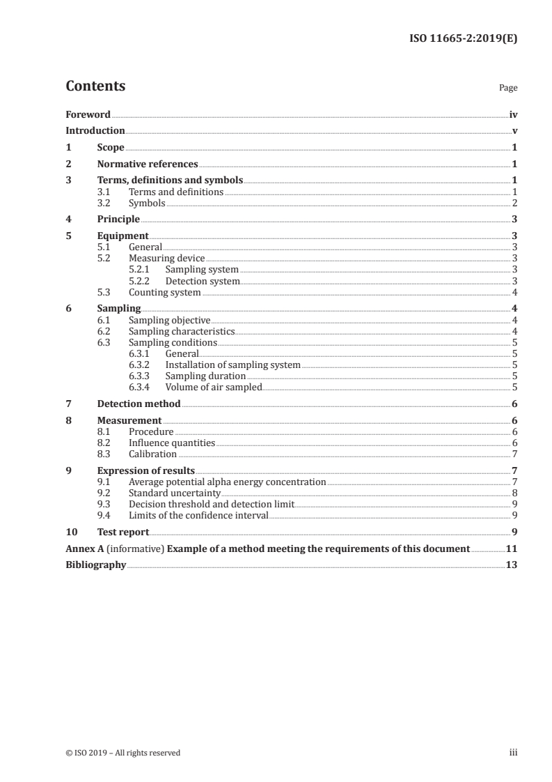 ISO 11665-2:2019 ISO 11665-2:2019 - Measurement of radioactivity in the environment — Air: radon-222 — Part 2: Integrated measurement method for determining average potential alpha energy concentration of its short-lived decay products
Released:9/4/2019 - Page 3 preview