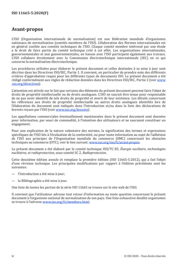 ISO 11665-5:2020 ISO 11665-5:2020 - Mesurage de la radioactivité dans l'environnement — Air: radon 222 — Partie 5: Méthodes de mesure en continu de l'activité volumique/8/2020 - Page 4 preview