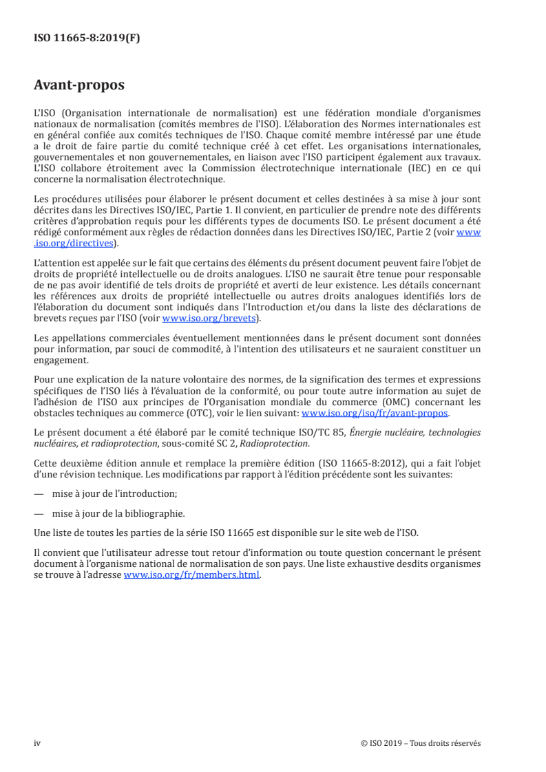 ISO 11665-8:2019 ISO 11665-8:2019 - Mesurage de la radioactivité dans l'environnement — Air: radon 222 — Partie 8: Méthodologies appliquées aux investigations initiales et complémentaires dans les bâtiments/11/2020 - Page 4 preview