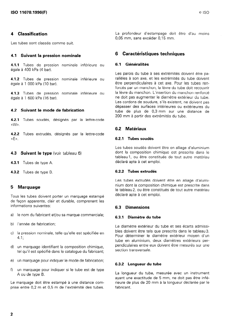 ISO 11678:1996 ISO 11678:1996 - Matériel agricole d'irrigation — Tubes d'irrigation en aluminium/14/1996 - Page 4 preview