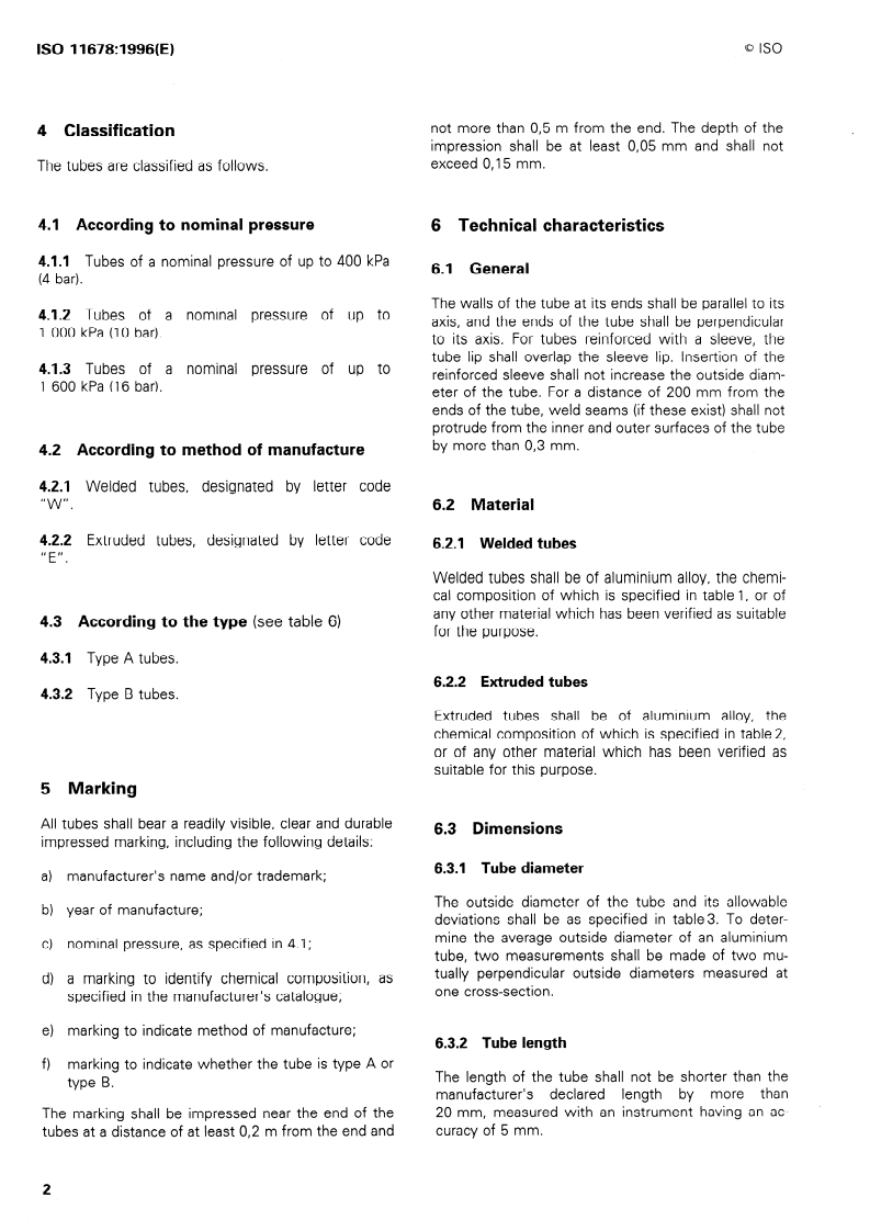 ISO 11678:1996 ISO 11678:1996 - Agricultural irrigation equipment — Aluminium irrigation tubes/14/1996 - Page 4 preview