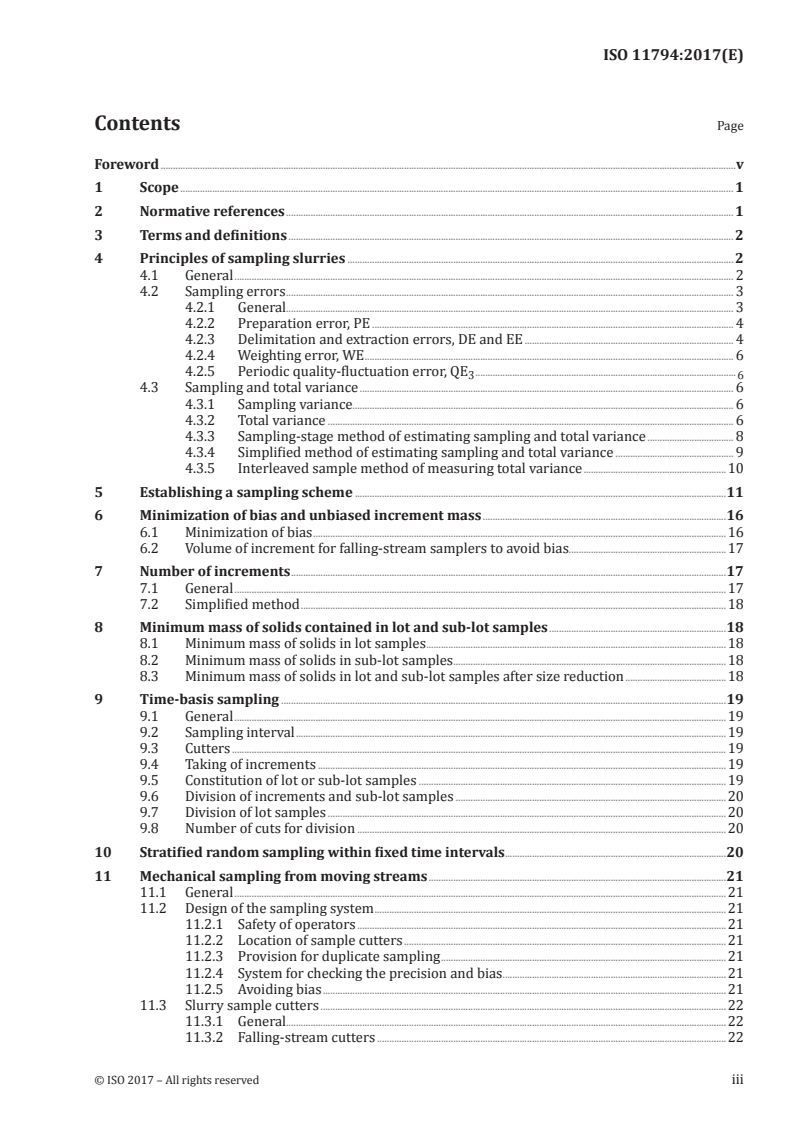ISO 11794:2017 ISO 11794:2017 - Copper, lead, zinc and nickel concentrates — Sampling of slurries/8/2017 - Page 3 preview