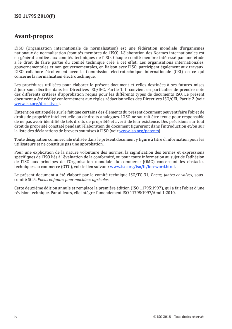 ISO 11795:2018 ISO 11795:2018 - Pneumatiques pour roues motrices de tracteurs agricoles — Explication de l'indice de circonférence de roulement (RCI) et de l'indice de rayon de roulement (SRI) et de la méthode de mesure de la circonférence de roulement/28/2018 - Page 4 preview