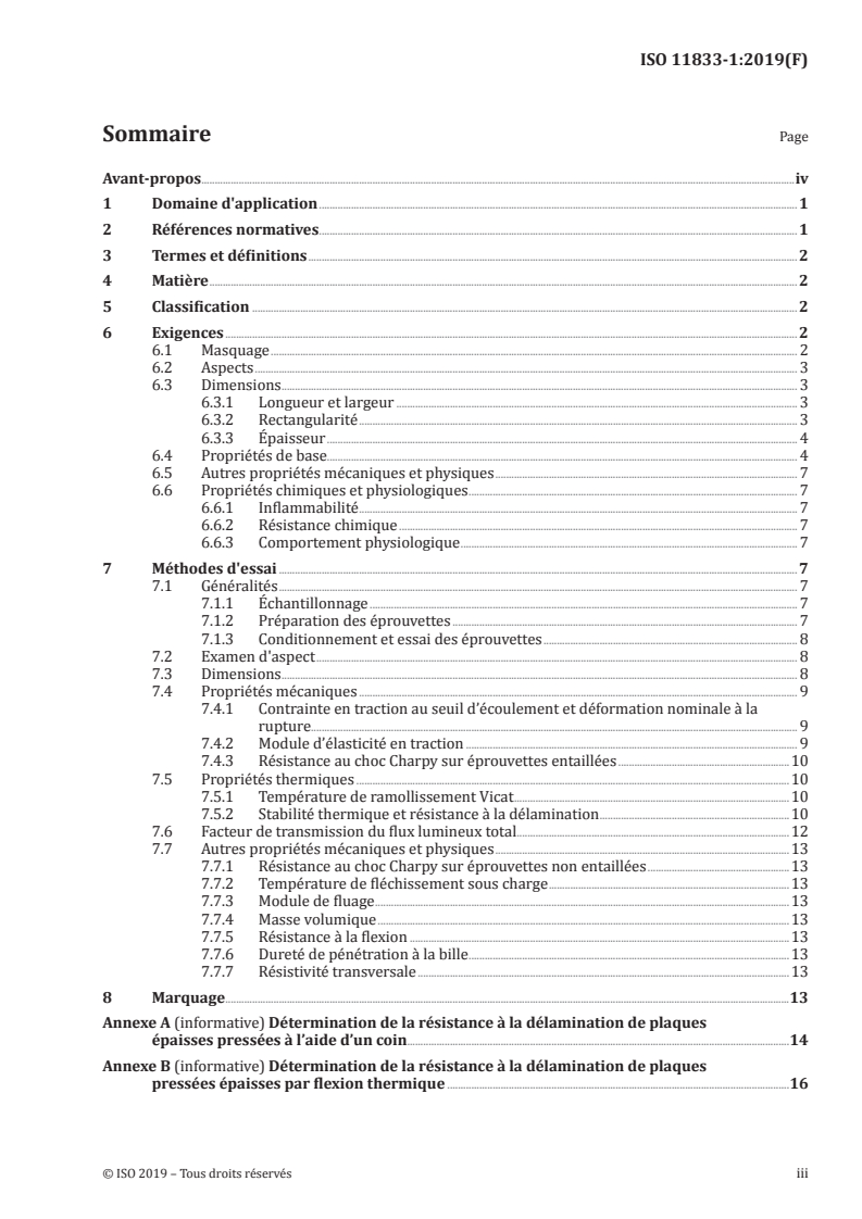 ISO 11833-1:2019 ISO 11833-1:2019 - Plastiques — Feuilles en poly(chlorure de vinyle) non plastifié — Partie 1: Types, dimensions et caractéristiques pour des plaques d'épaisseur non inférieure à 1 mm/12/2019 - Page 3 preview