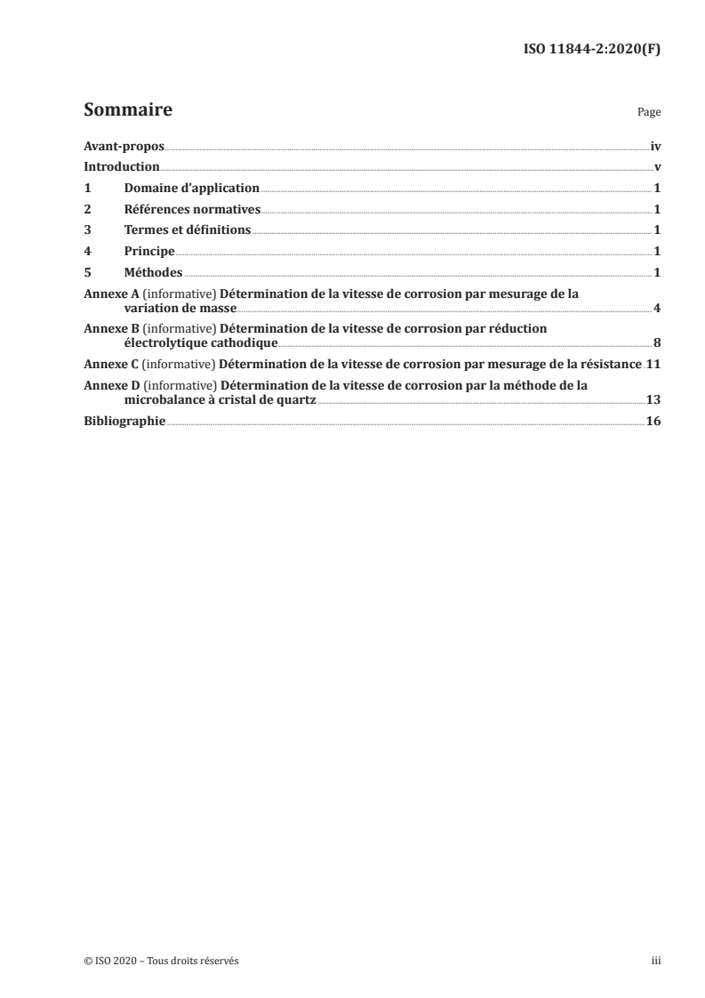 ISO 11844-2:2020 ISO 11844-2:2020 - Corrosion des métaux et alliages — Classification de la corrosivité faible des atmosphères d'intérieur — Partie 2: Détermination de l'attaque par corrosion dans les atmosphères d'intérieur/27/2020 - Page 3 preview
