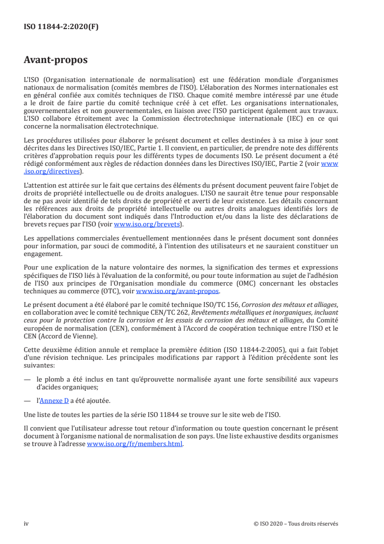 ISO 11844-2:2020 ISO 11844-2:2020 - Corrosion des métaux et alliages — Classification de la corrosivité faible des atmosphères d'intérieur — Partie 2: Détermination de l'attaque par corrosion dans les atmosphères d'intérieur/27/2020 - Page 4 preview