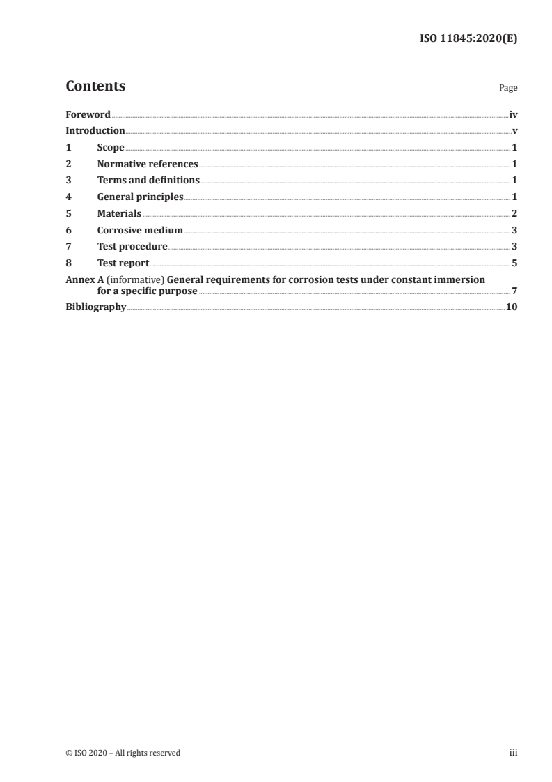 ISO 11845:2020 ISO 11845:2020 - Corrosion of metals and alloys — General principles for corrosion testing/2/2020 - Page 3 preview