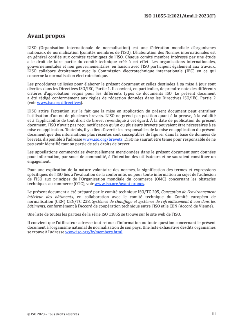 ISO 11855-2:2021/Amd 1:2023 ISO 11855-2:2021/Amd 1:2023 - Conception de l'environnement des bâtiments — Systèmes intégrés de chauffage et de refroidissement par rayonnement — Partie 2: Détermination de la puissance calorifique et frigorifique à la conception — Amendement 1/30/2023 - Page 3 preview
