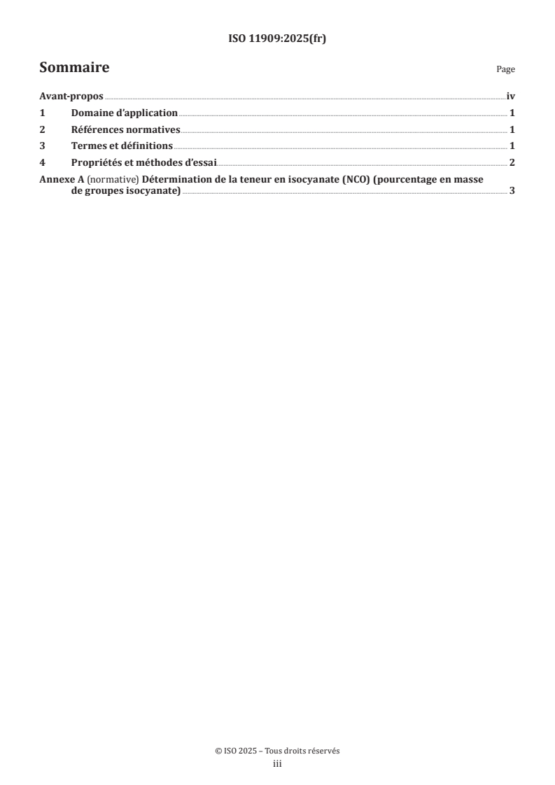 ISO 11909:2025 ISO 11909:2025 - Liants pour peintures et vernis — Résines de polyisocyanate — Méthodes générales d'essai - Page 3 preview