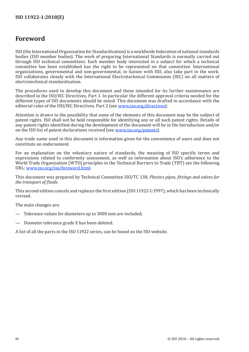 ISO 11922-1:2018 ISO 11922-1:2018 - Thermoplastics pipes for the conveyance of fluids — Dimensions and tolerances — Part 1: Metric series/8/2018 - Page 4 preview