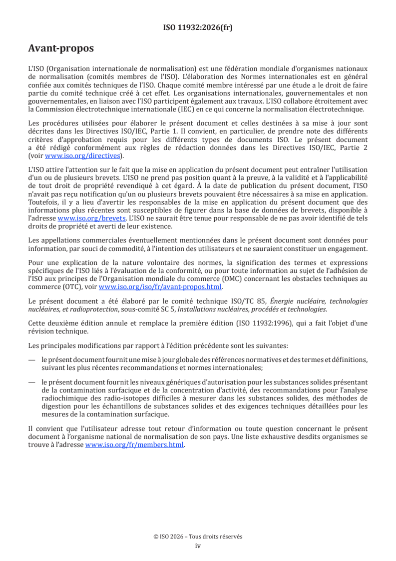 ISO 11932:2026 ISO 11932:2026 - Mesures d'activité de matériaux solides considérés comme déchets non radioactifs destinés à un recyclage, une réutilisation ou une mise au rebut - Page 4 preview