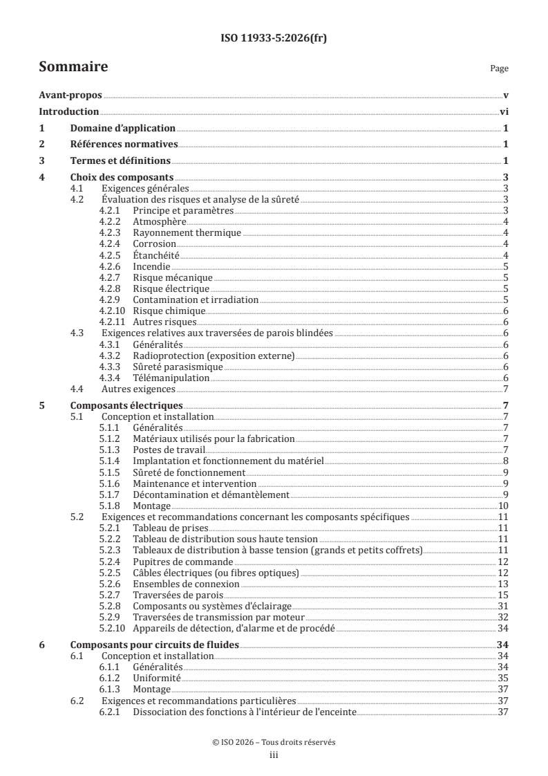 ISO 11933-5:2026 ISO 11933-5:2026 - Composants pour enceintes de confinement — Partie 5: Traversées de parois pour circuits électriques et circuits de fluides - Page 3 preview