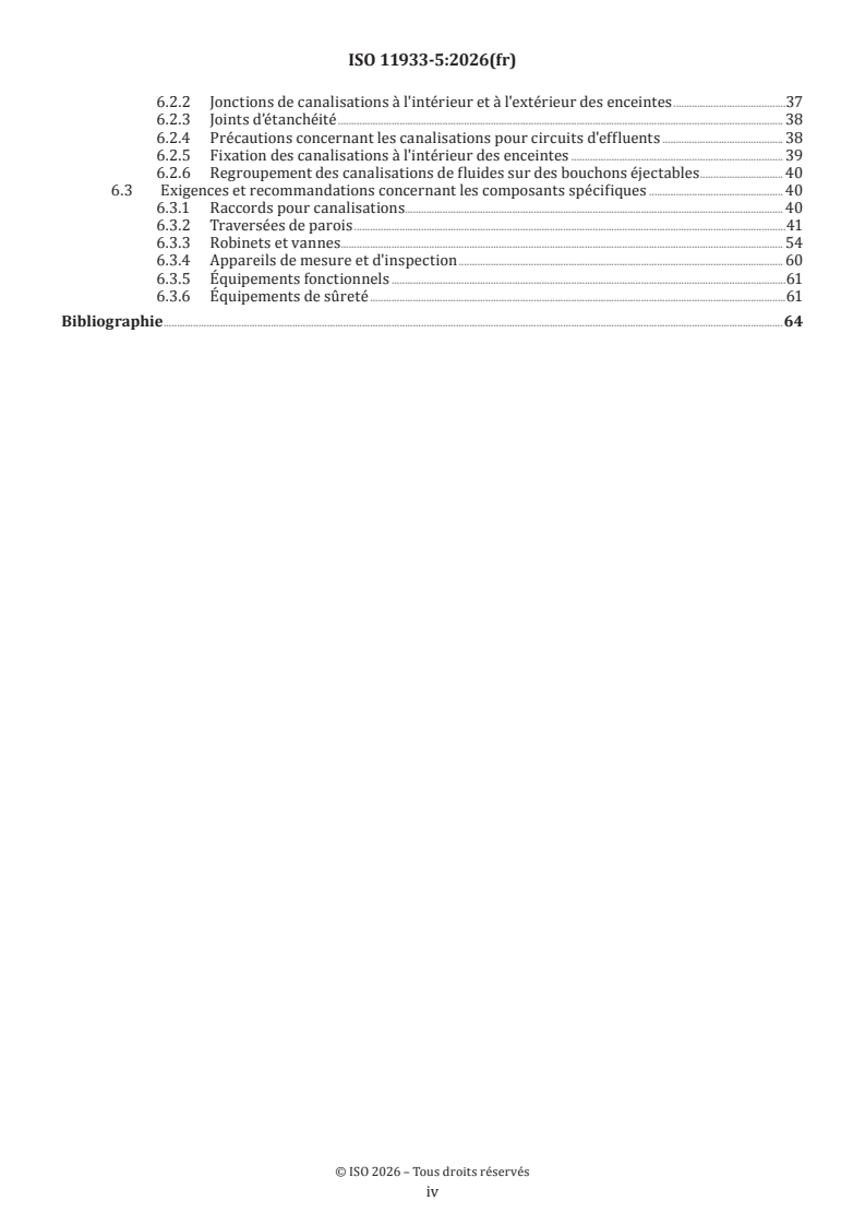 ISO 11933-5:2026 ISO 11933-5:2026 - Composants pour enceintes de confinement — Partie 5: Traversées de parois pour circuits électriques et circuits de fluides - Page 4 preview