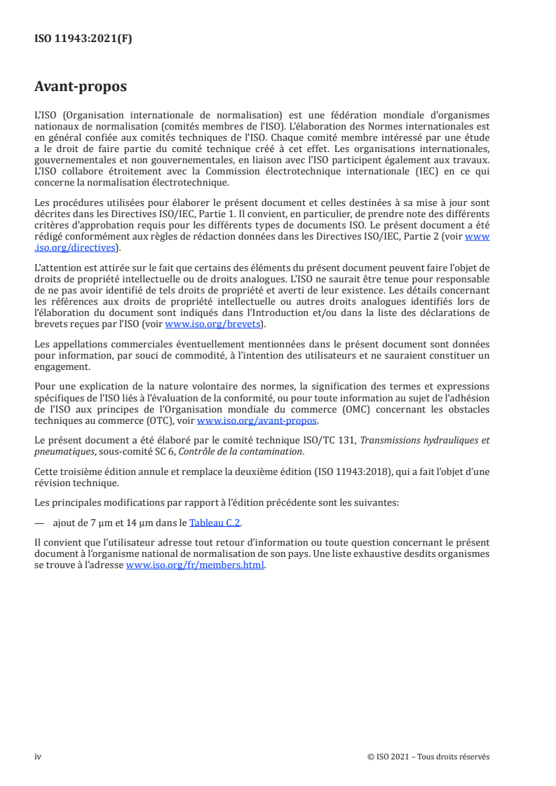 ISO 11943:2021 ISO 11943:2021 - Transmissions hydrauliques — Systèmes de comptage automatique en ligne de particules en suspension dans les liquides — Méthodes d’étalonnage et de validation/10/2021 - Page 4 preview