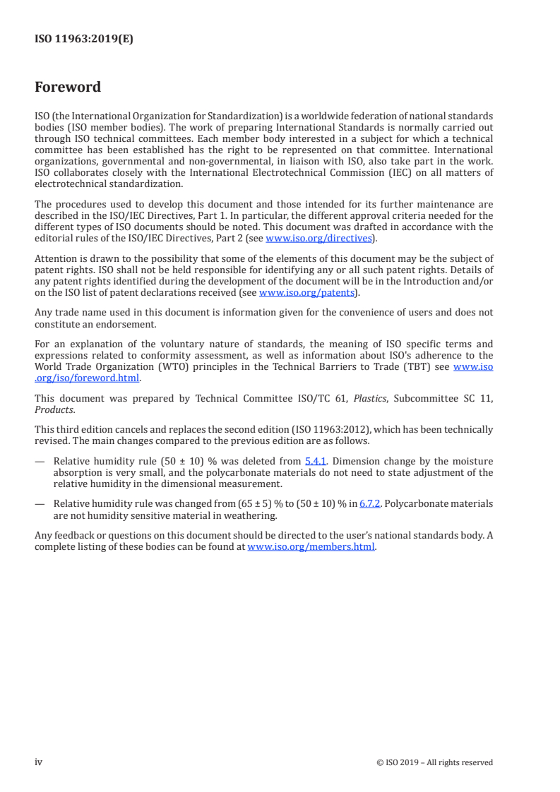 ISO 11963:2019 ISO 11963:2019 - Plastics — Polycarbonate sheets — Types, dimensions and characteristics/17/2019 - Page 4 preview