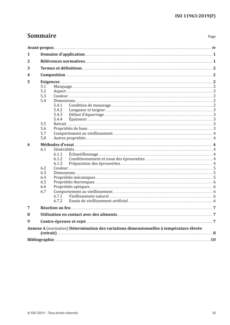 ISO 11963:2019 ISO 11963:2019 - Plastiques — Plaques en polycarbonate — Types, dimensions et caractéristiques/17/2019 - Page 3 preview