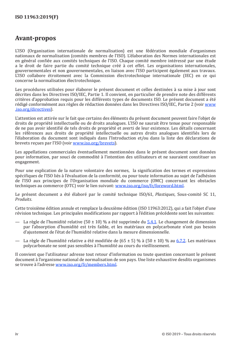 ISO 11963:2019 ISO 11963:2019 - Plastiques — Plaques en polycarbonate — Types, dimensions et caractéristiques/17/2019 - Page 4 preview