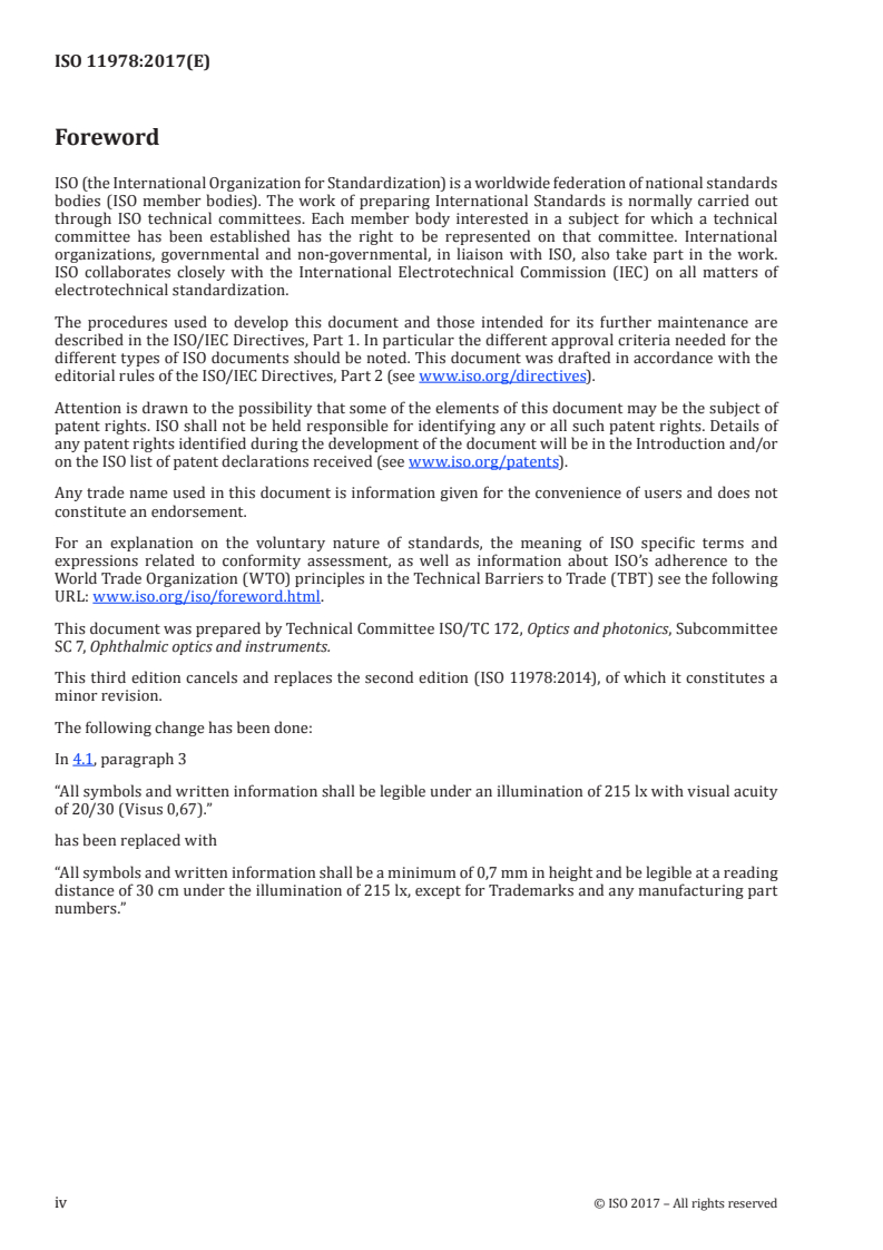 ISO 11978:2017 ISO 11978:2017 - Ophthalmic optics — Contact lenses and contact lens care products — Labelling/10/2017 - Page 4 preview