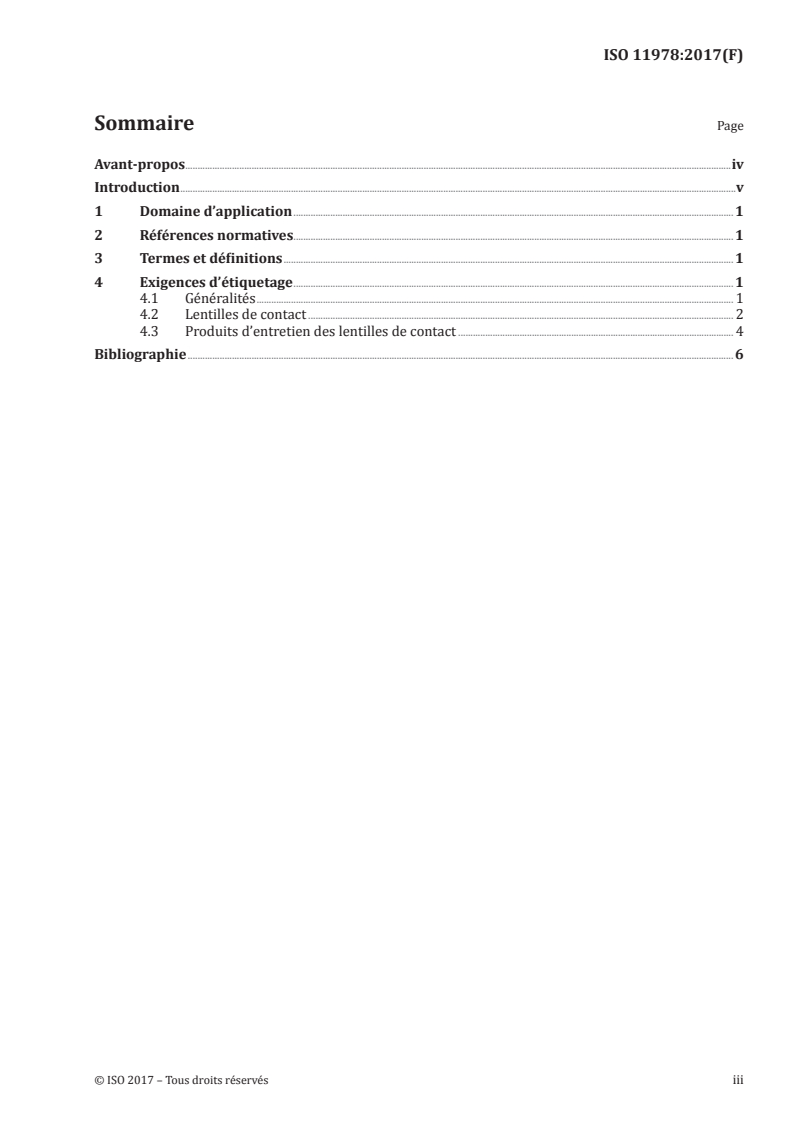 ISO 11978:2017 ISO 11978:2017 - Optique ophtalmique — Lentilles de contact et produits d'entretien des lentilles de contact — Étiquetage/10/2017 - Page 3 preview