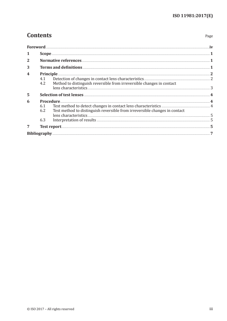 ISO 11981:2017 ISO 11981:2017 - Ophthalmic optics — Contact lenses and contact lens care products — Determination of physical compatibility of contact lens care products with contact lenses/30/2017 - Page 3 preview