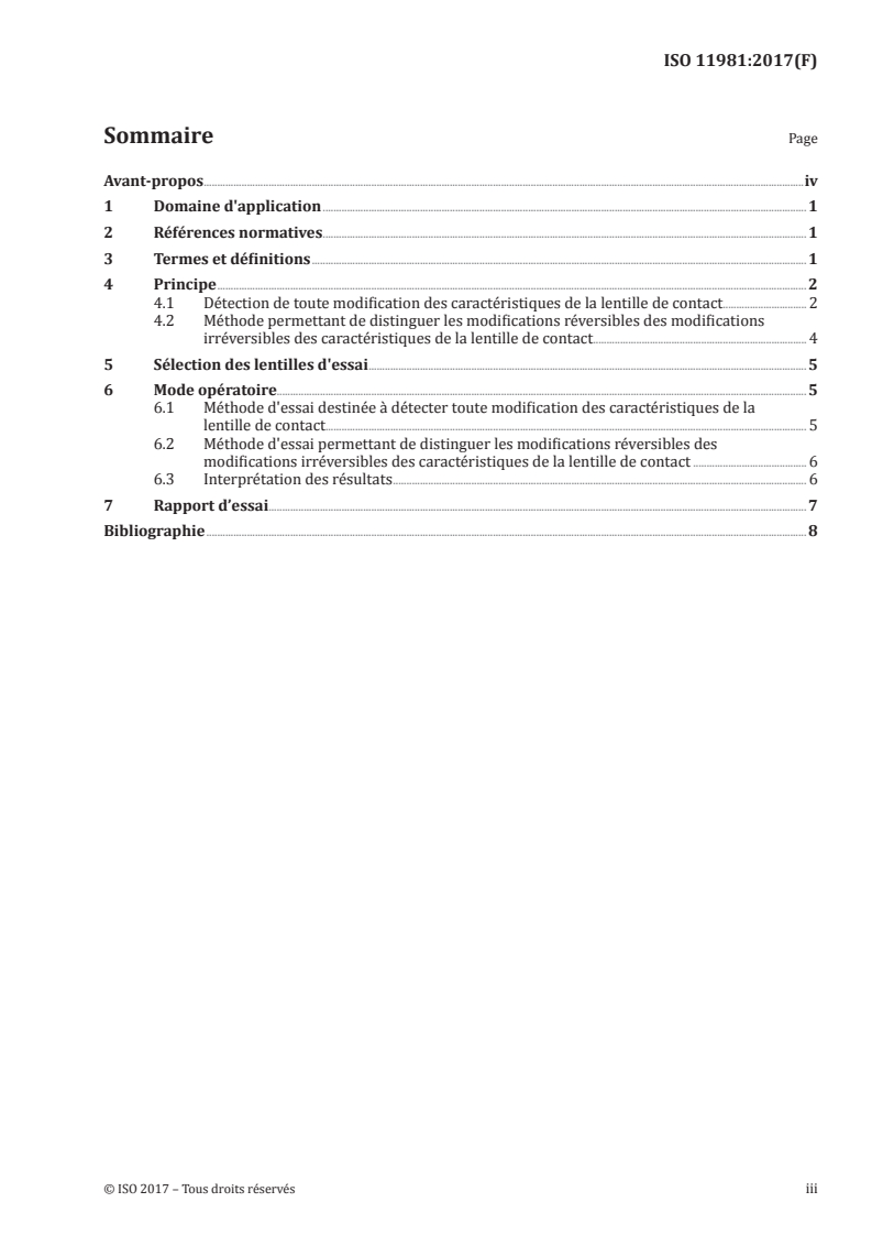 ISO 11981:2017 ISO 11981:2017 - Optique ophtalmique — Lentilles de contact et produits d'entretien des lentilles de contact — Détermination de la compatibilité physique des produits d'entretien des lentilles de contact avec les lentilles de contact/30/2017 - Page 3 preview