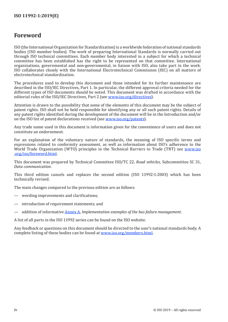 ISO 11992-1:2019 ISO 11992-1:2019 - Road vehicles — Interchange of digital information on electrical connections between towing and towed vehicles — Part 1: Physical and data-link layers/2/2019 - Page 4 preview
