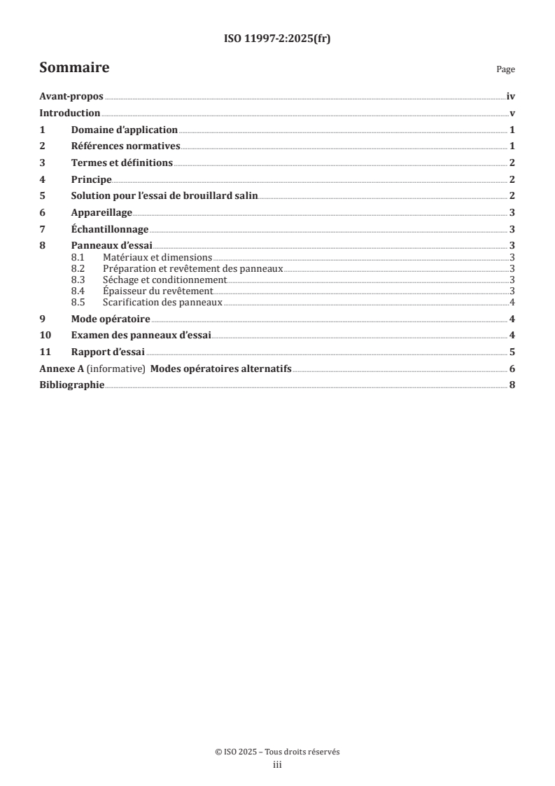 ISO 11997-2:2025 ISO 11997-2:2025 - Peintures et vernis — Détermination de la résistance aux conditions de corrosion cyclique — Partie 2: Brouillard salin/sécheresse/humidité/lumière UV
Released:3. 11. 2025 - Page 3 preview