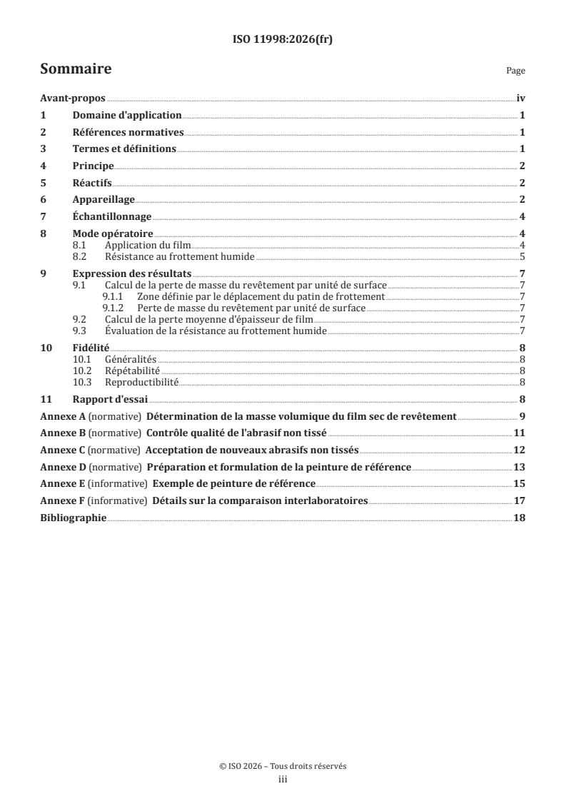 ISO 11998:2026 ISO 11998:2026 - Peintures et vernis — Détermination de la résistance au frottement humide des revêtements - Page 3 preview