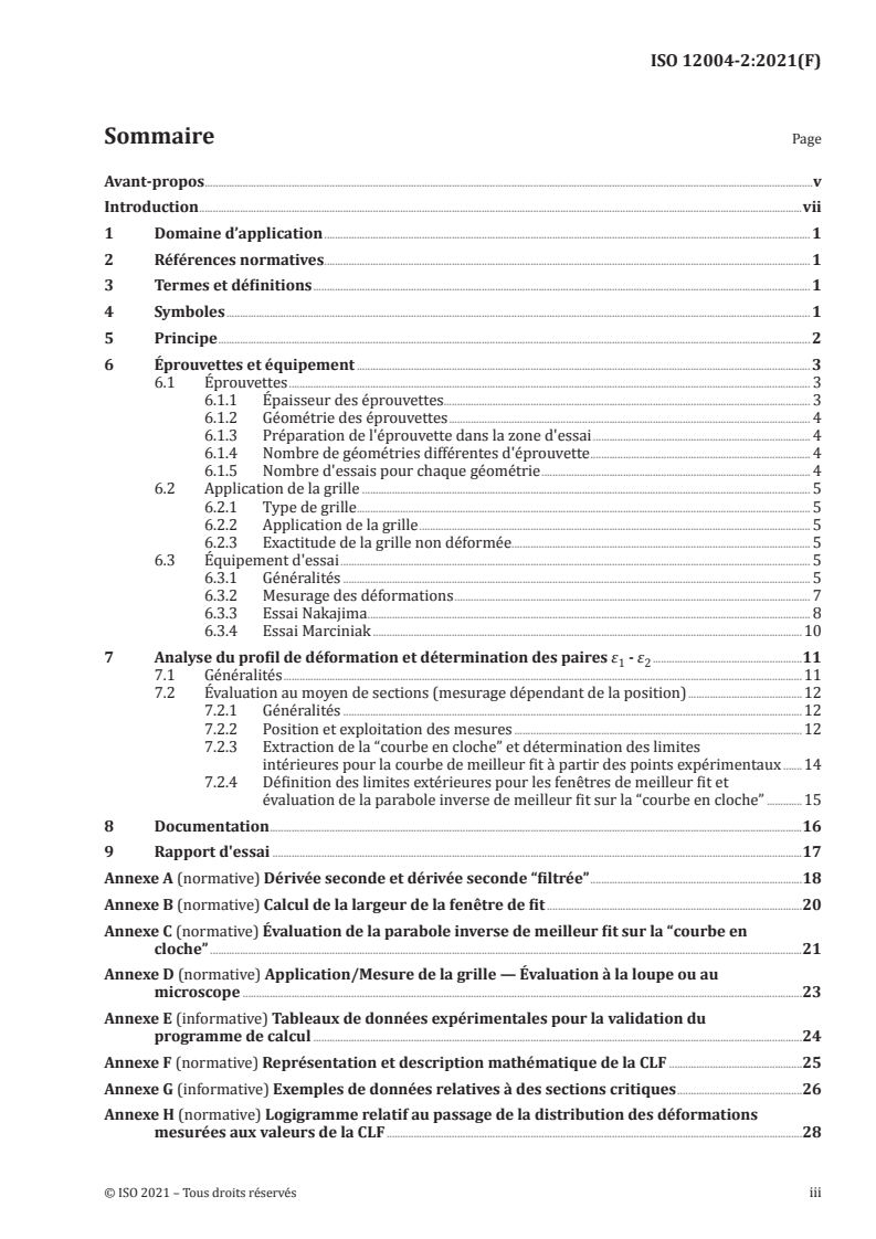 ISO 12004-2:2021 ISO 12004-2:2021 - Matériaux métalliques — Détermination des courbes limites de formage pour les tôles et bandes — Partie 2: Détermination des courbes limites de formage en laboratoire/10/2021 - Page 3 preview