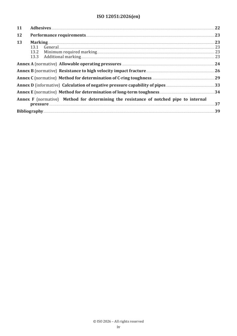 ISO 12051:2026 ISO 12051:2026 - Plastics piping systems for water supply and drainage and sewerage under pressure — Modified poly(vinyl chloride)(PVC-M) pipe - Page 4 preview
