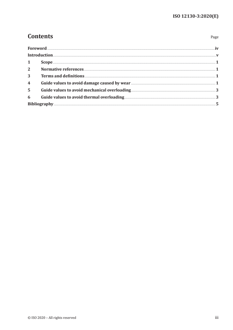 ISO 12130-3:2020 ISO 12130-3:2020 - Plain bearings — Hydrodynamic plain tilting pad thrust bearings under steady-state conditions — Part 3: Guide values for the calculation of tilting pad thrust bearings/17/2020 - Page 3 preview
